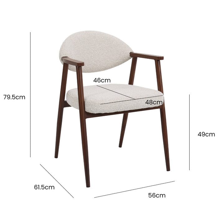 DÉJA Living - Eetkamerstoel Taupe|Naturel - Karup - Set van 2