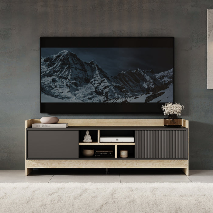Meubella - TV-Meubel Benz - Zwart - 150 cm