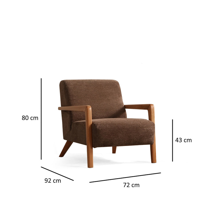 Giga Meubel - Fauteuil Bruin Stof - 72x92x80cm - Lyke
