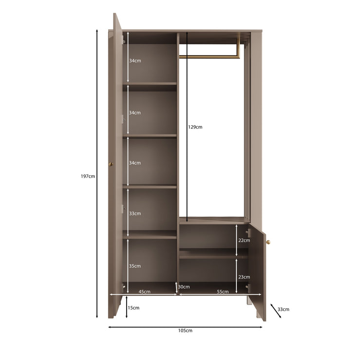 Meubella - Kapstok Madison - Beige - 105 cm