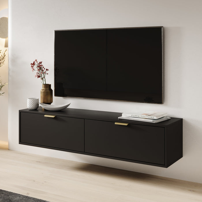 Meubella - TV-Meubel Silas - Zwart - 140 cm