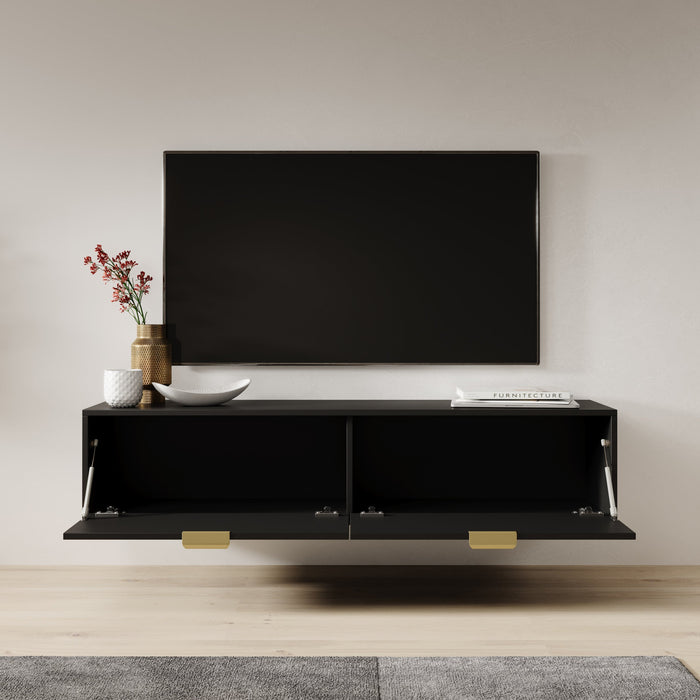 Meubella - TV-Meubel Silas - Zwart - 140 cm