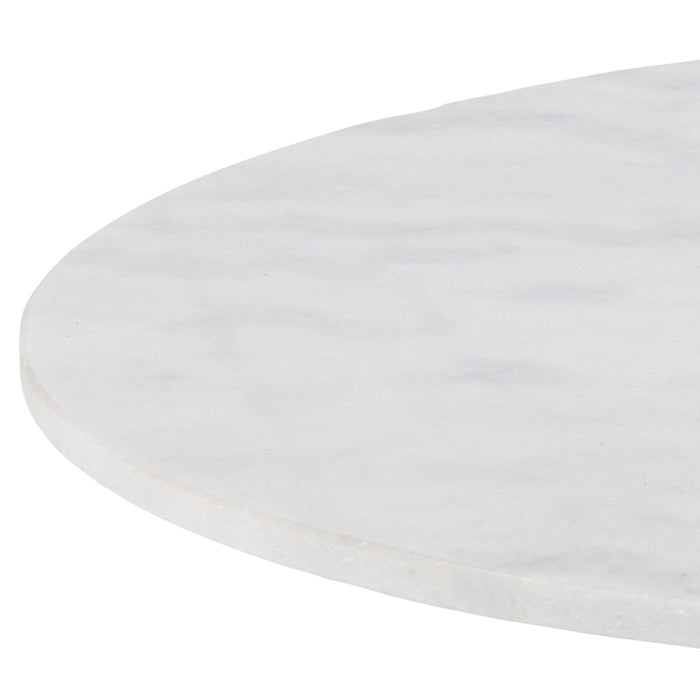 by fonQ Marble Salontafel Marmer - Ø 80 - Wit / Chroom