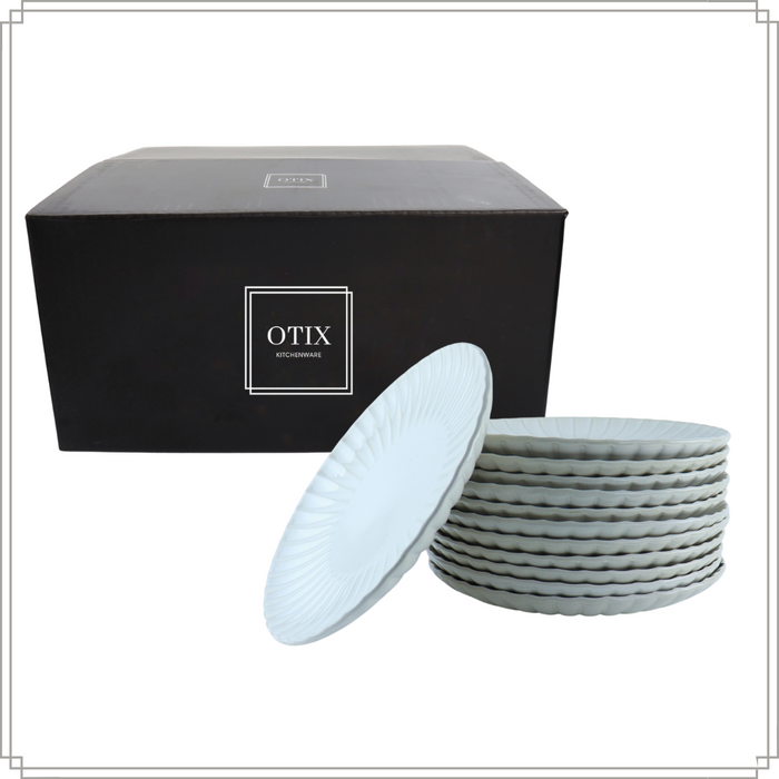 OTIX Dinerborden Bordenset 12 Persoons Onderborden 32cm Wit Keramie...