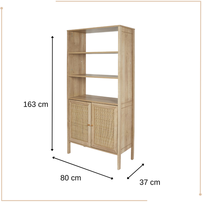 MISOU Bali Buffetkast Open Wandkast met Deuren Kast Woonkamer Opber...