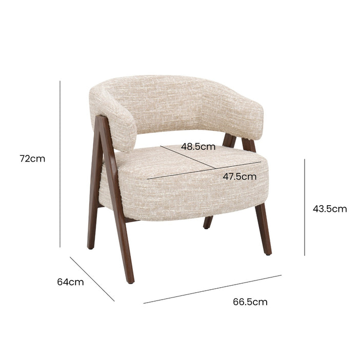 DÉJA Living - Fauteuil Beige|Walnoot - 67x64x72cm - Fly