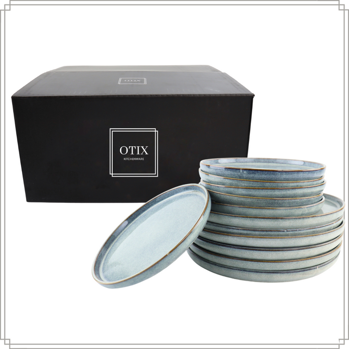 OTIX Serviesset 12-delig Bordenset 6-persoons Ontbijtborden Dinerbo...