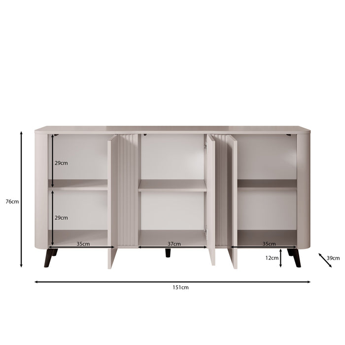 Meubella - Dressoir Veda - Beige - 150 cm