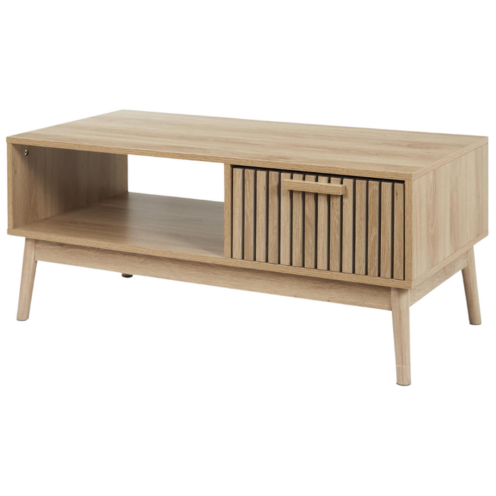 MISOU Klaus Salontafel met Lade Opbergruimte Koffietafel Tafel Hout...