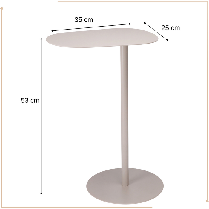 MISOU Bijzettafel Banktafel Organisch Beige op Voet Koffietafel 35x...