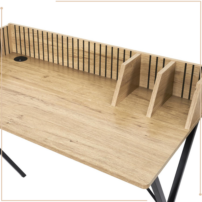 MISOU Klaus Bureau Laptoptafel Bureautafel met Opbergvakjes Hout St...