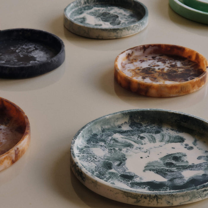 Ferm Living Mist Dienblad - Ø 20 cm - Emerald Off-White