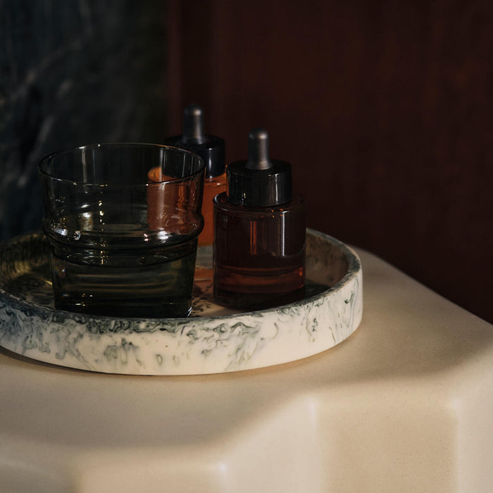 Ferm Living Mist Dienblad - Ø 20 cm - Emerald Off-White