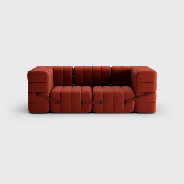 Curt-Set 7 - e.g. Flexible 2-seater with armrests - Dama - 0058 (Red)