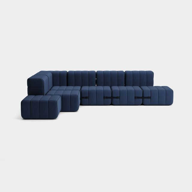 Curt-Set 12 - e.g. Flexible large corner sofa - Jet - 6098 (Dark blue)