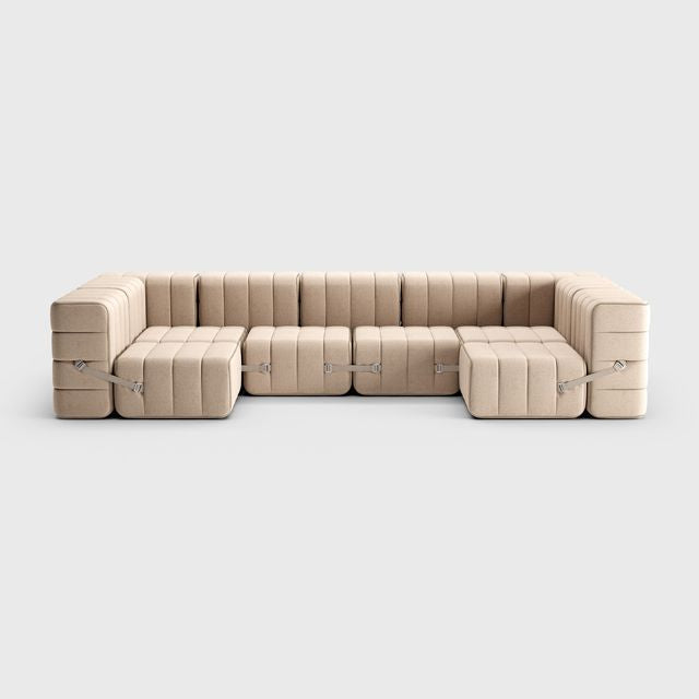 Curt-Set 15 - e.g. Flexible U-shaped sofa - Dama - 0029 (Beige | Grey)
