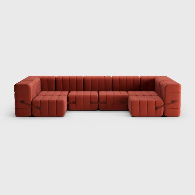 Curt-Set 15 - e.g. Flexible U-shaped sofa - Dama - 0058 (Red)