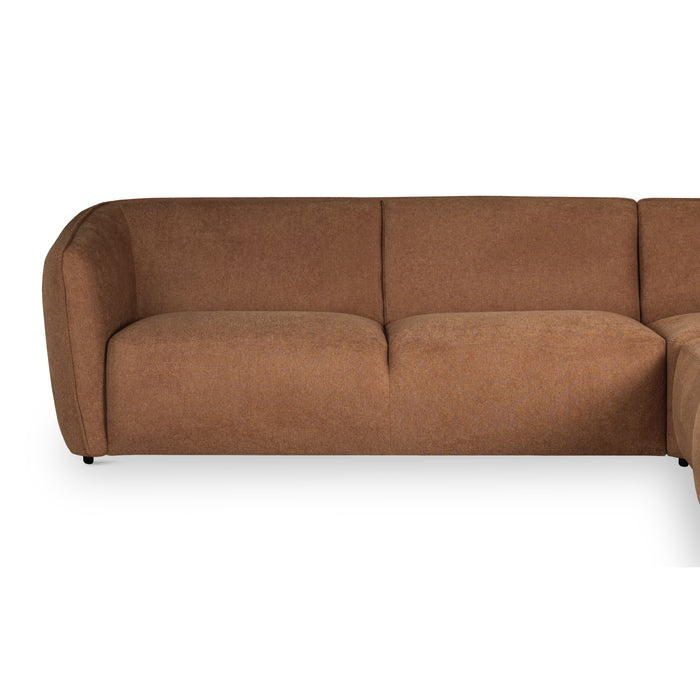 by fonQ Soft Hoekbank Rechts - Open Eind - Miro Chenille - Terra