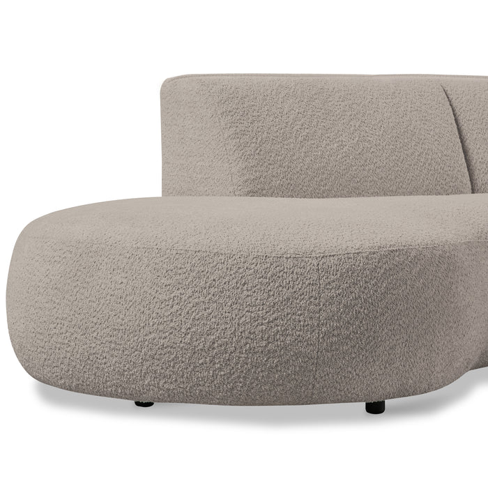 by fonQ Soft Ottomane Bank Links - Bouclé - Greige