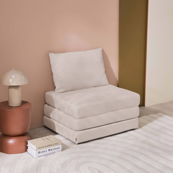 sweeek - Slaapfauteuil convertible chenille stof 1 plaats