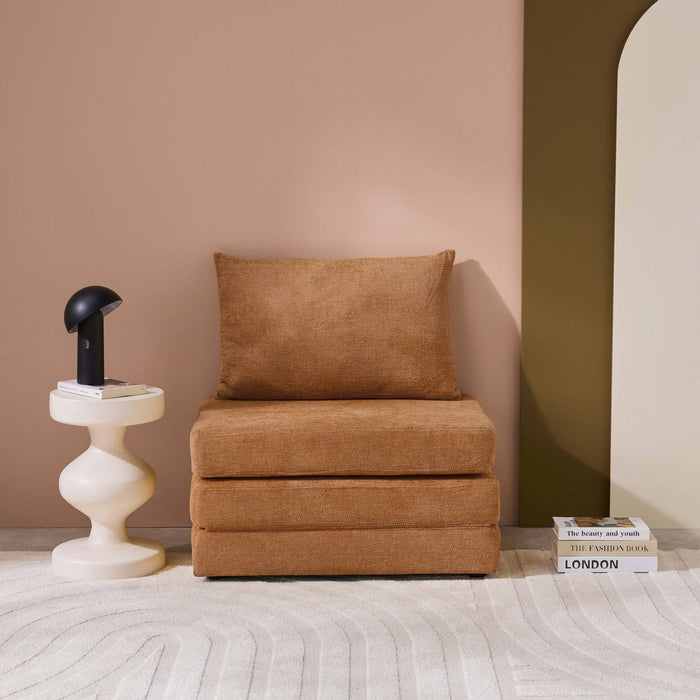 sweeek - Slaapfauteuil convertible chenille stof 1 plaats