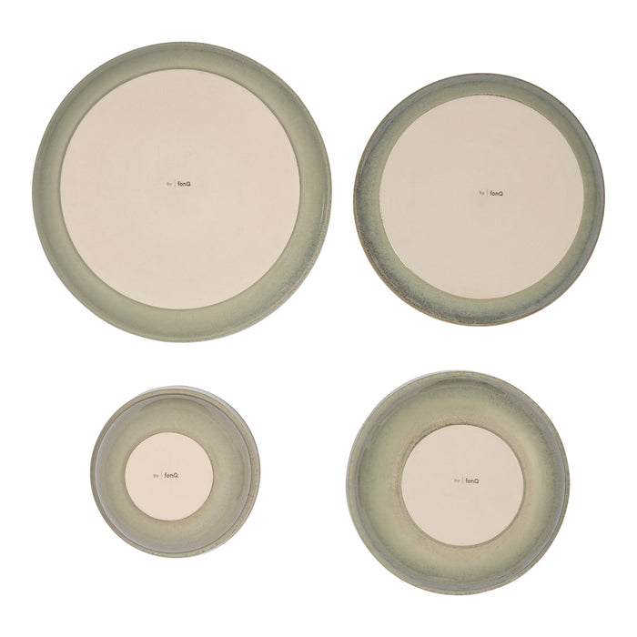 by fonQ Verda Ontbijtborden 4st. - Ø 22 cm - Groen