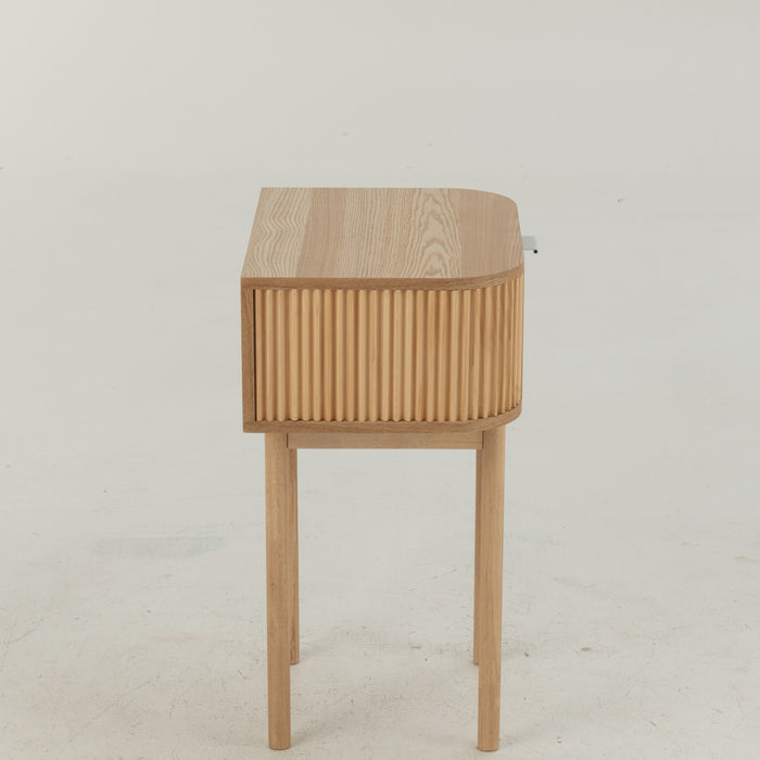 J-Line nachtkastje Rond - dennenhout - naturel