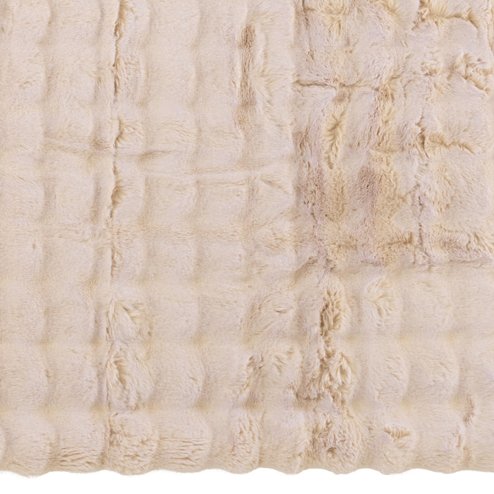 J-Line plaid Wave - polyester - creme - 180 x 130 cm