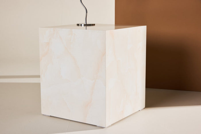 Rebellenclub Tusani Salontafel - 40 x 40 cm - Beige Marmerlook