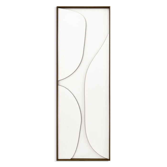 by fonQ Raised Abstraction Schilderij - Connection - 40 x 118 cm - Bordeaux / Walnoot