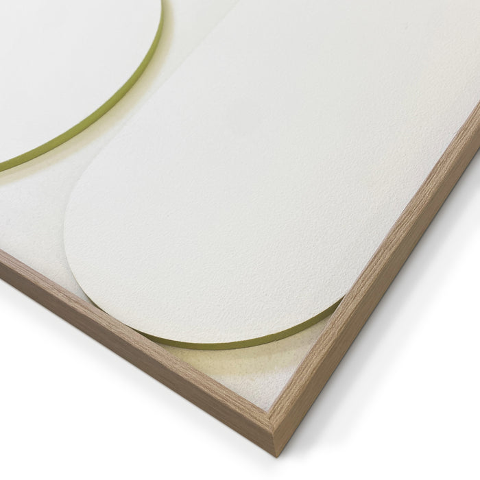 by fonQ Raised Abstraction Schilderij - Harmony - 40 x 118 cm - Lime / Eiken