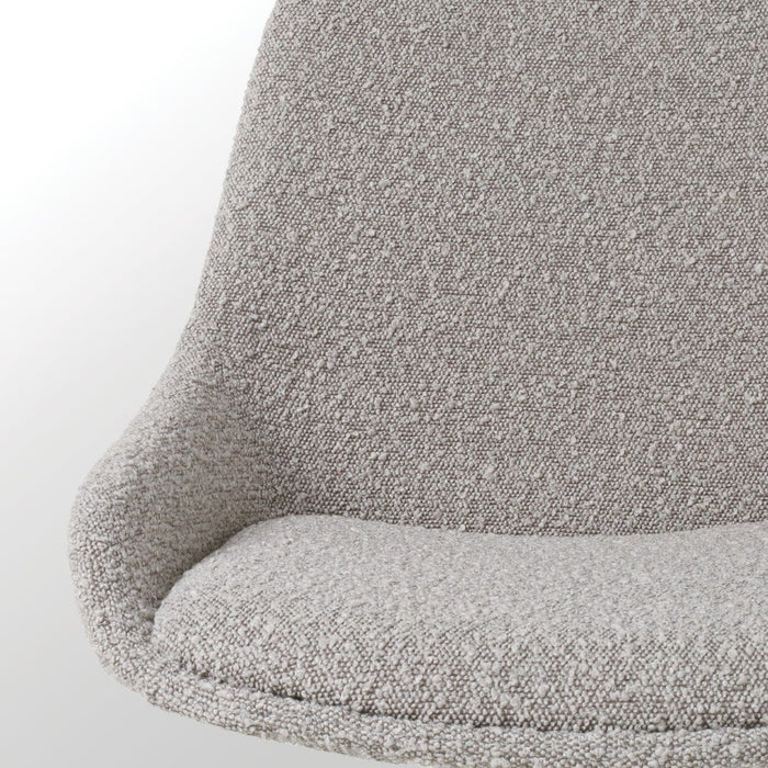Nolon Nout-Isa Bureaustoel Bouclé Taupe - Stof - Wit Onderstel