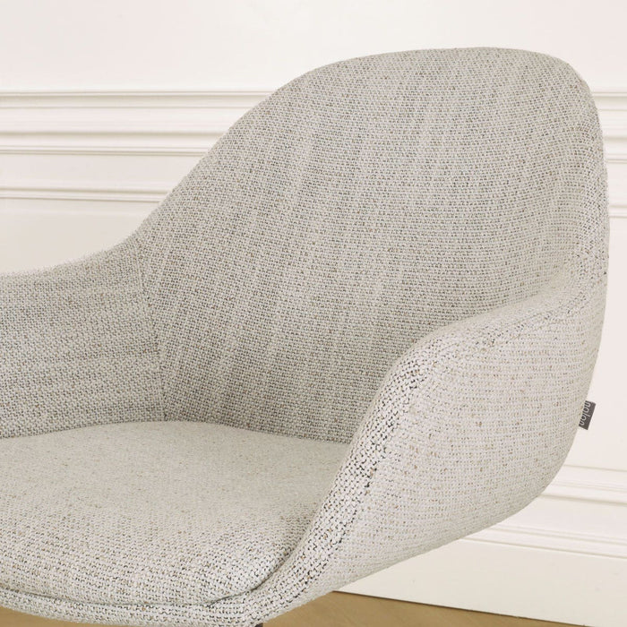 Nolon Nout-Mae Bureaustoel Beige Gemêleerd- Armleuning - Wit Onderstel