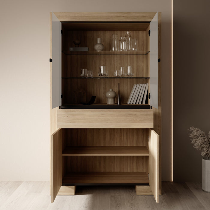 Meubella - Cayuga - Buffetkast - Eiken - 113x41x185 cm