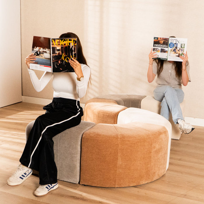 Bronx71 Modulaire hocker Seth chenille terracotta