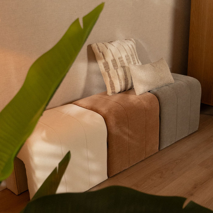 Bronx71 Modulaire hocker Seth chenille terracotta