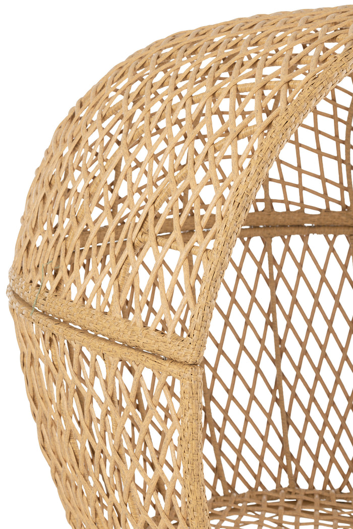 J-Line schommelstoel + kussen Zayo - metaal|riet - zwart