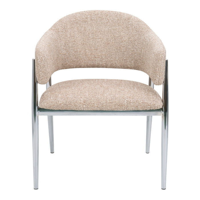 DÉJA Living - Eetkamerstoel Taupe|Chrome - Dénia - Set van 2