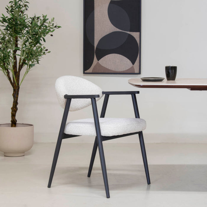 DÉJA Living - Eetkamerstoel Beige|Zwart - Karup - Set van 2