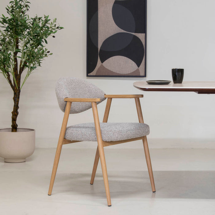 DÉJA Living - Eetkamerstoel Taupe|Naturel - Karup - Set van 2