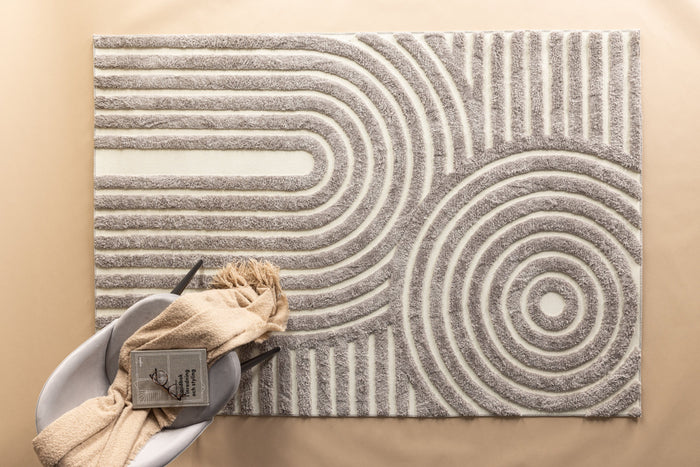 Rebellenclub Riihimaki Vloerkleed 290x200cm - Grijs|wit