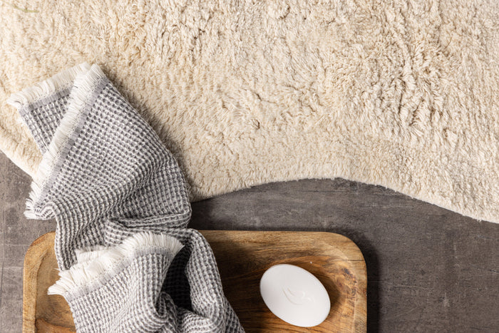 Rebellenclub Hemi Badmat Ovaal 60x85cm - Creme