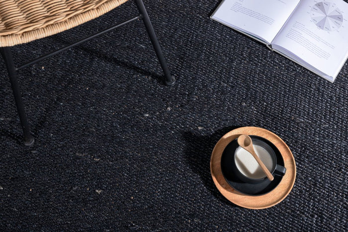 Rebellenclub Yani Vloerkleed - 240 x 170 cm - Zwart Jute