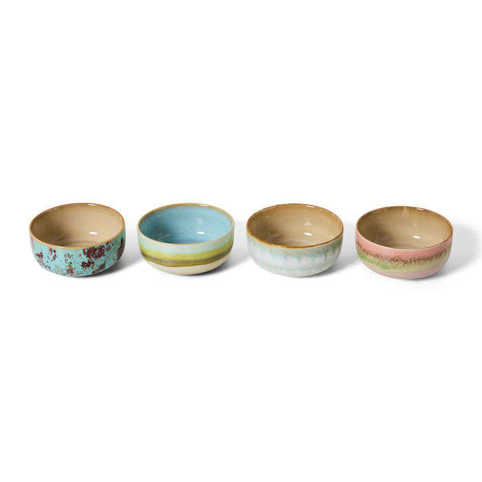 HKliving 70's Ceramics Dessert Kommen Ø 12,5 cm - Set van 4 - Impression