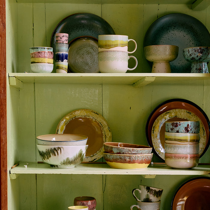 HKliving 70's Ceramics Kommetjes Ø 8,3 cm - Set van 4 - Modernist