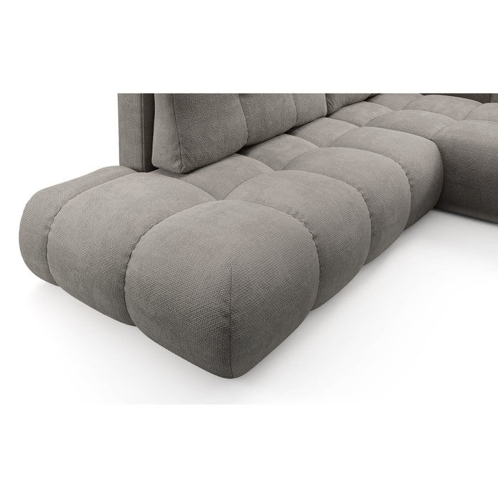 by fonQ Charme Hoekbank Rechts met Slaapfunctie - Chenille - Warmgrijs