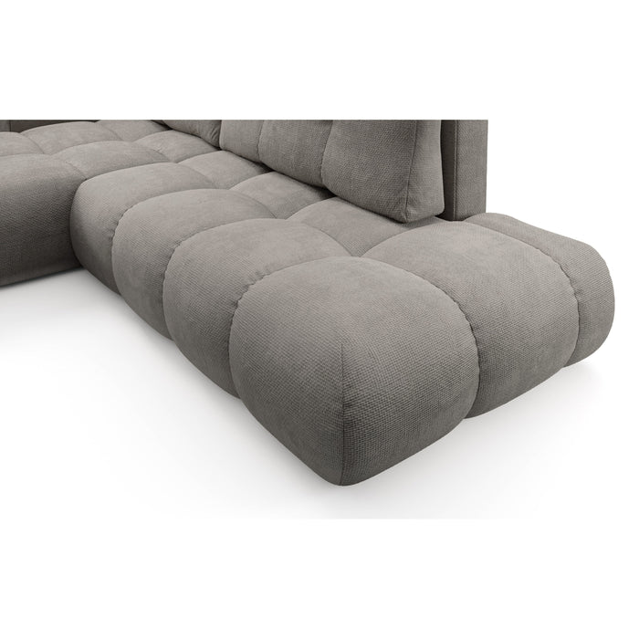 by fonQ Charme Hoekbank Links met Slaapfunctie - Chenille - Warmgrijs