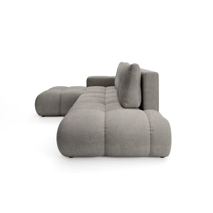 by fonQ Charme Hoekbank Links met Slaapfunctie - Chenille - Warmgrijs