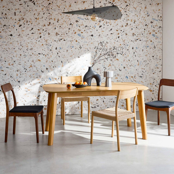 sweeek - Rechthoekige uitschuifbare eettafel 160 - 210cm, eiken en