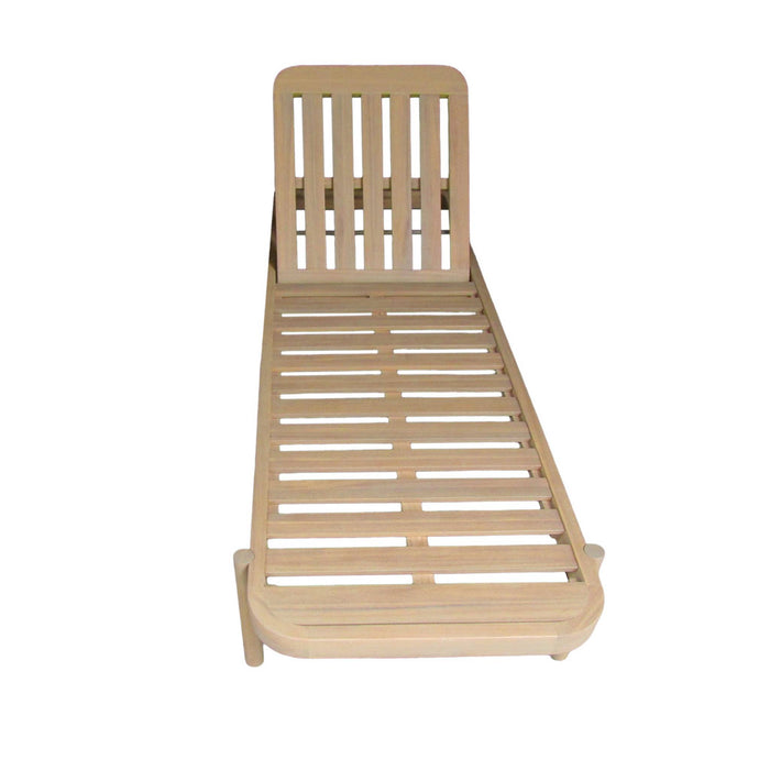 sweeek - Set van 2 acaciahouten ligbedden, verstelbaar